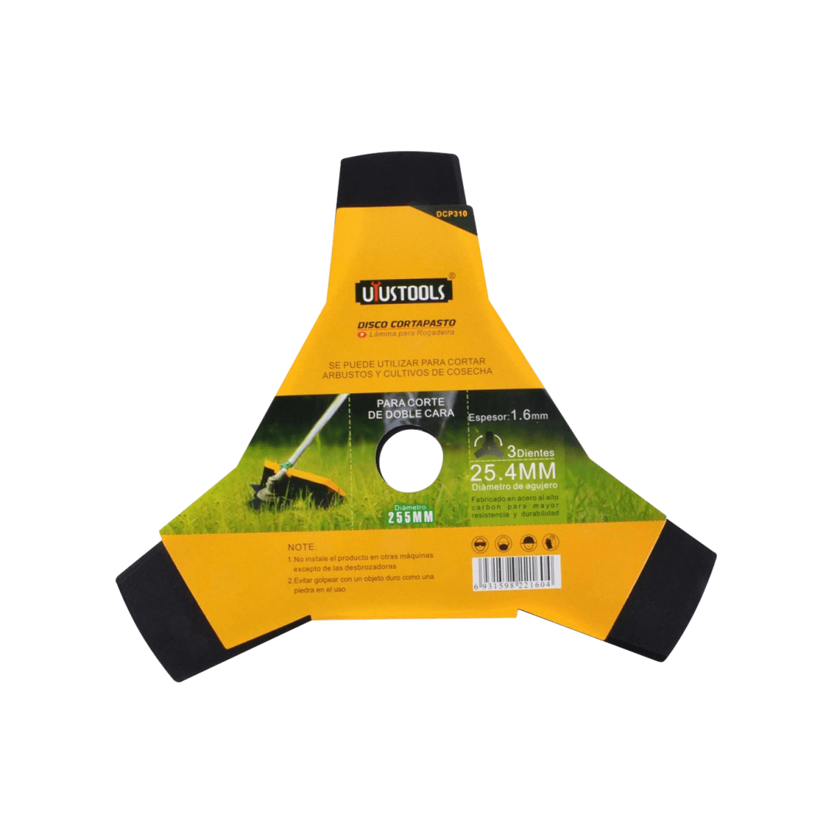 DISCO CORTA PASTO 10 X 3 DIENTES MARCA UYUSTOOLS DCP3101