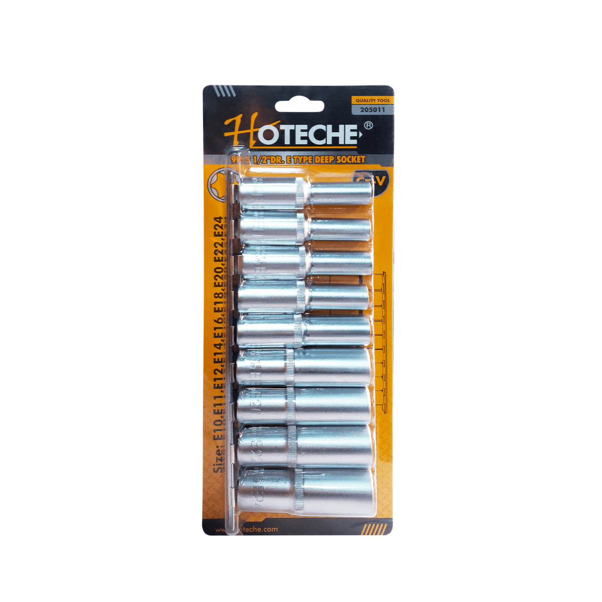JUEGO DADOS TORX HEMBRA LARGOS 1/2 PULGADA 9PCS HOTECHE1