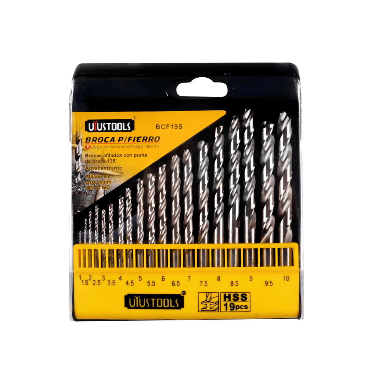 BROCA PARA FIERRO 19PC-MM (1-10) HSS UYUSTOOLS1