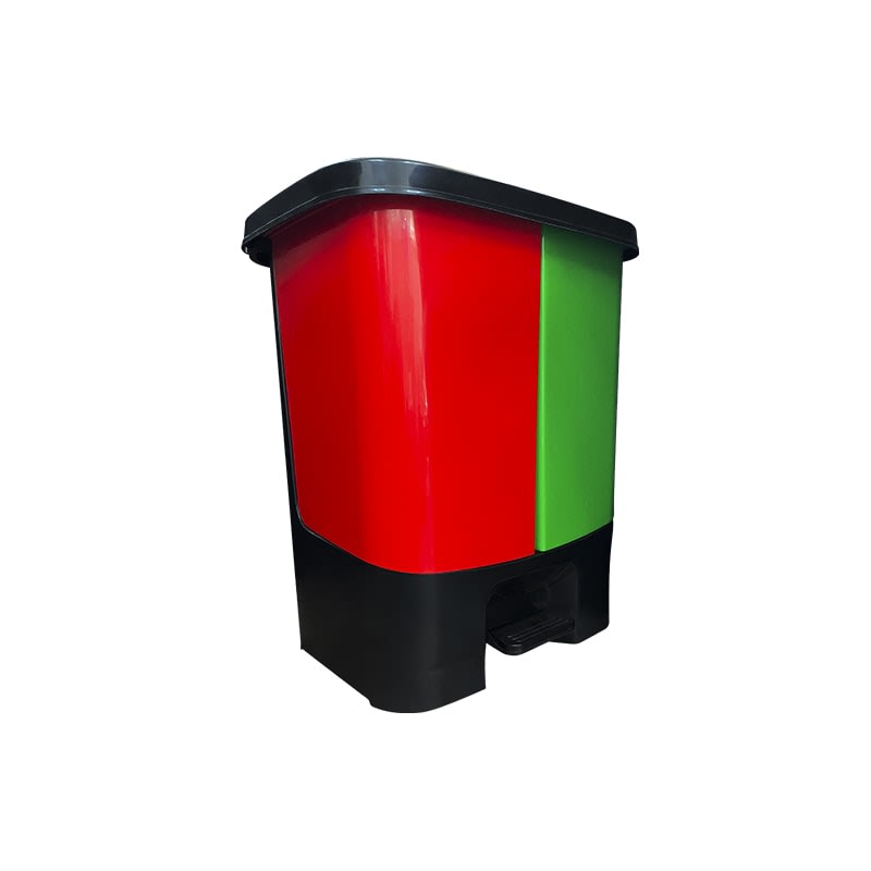 BASURERO PLASTICO 22 KG ROJO-VERDE1