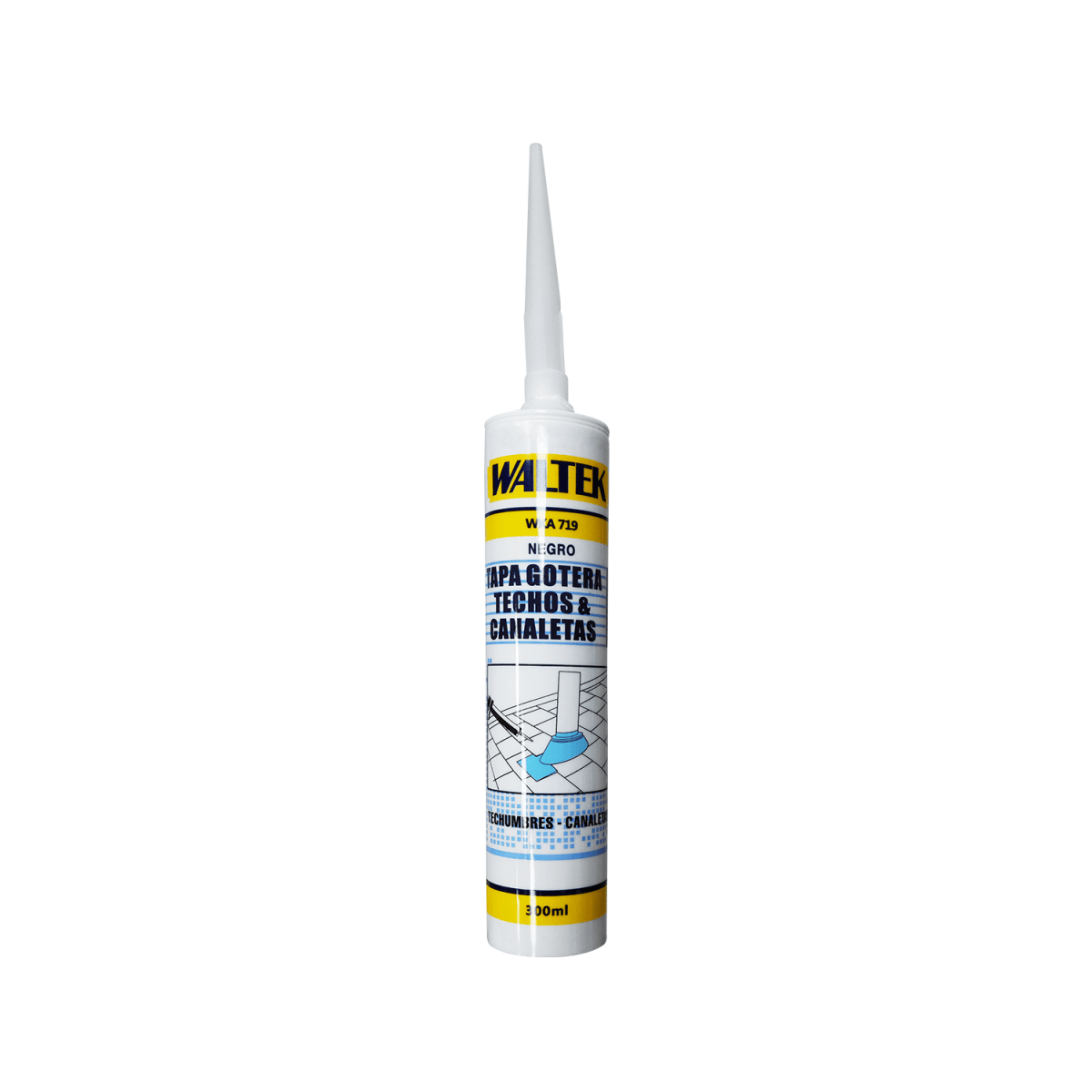 TAPA MARCA:WALTEK MODELO:WKA719 INF.ADIC.:GOTERA SELLANTE PARA TECHOS Y CANALETAS 300ML NO.7191