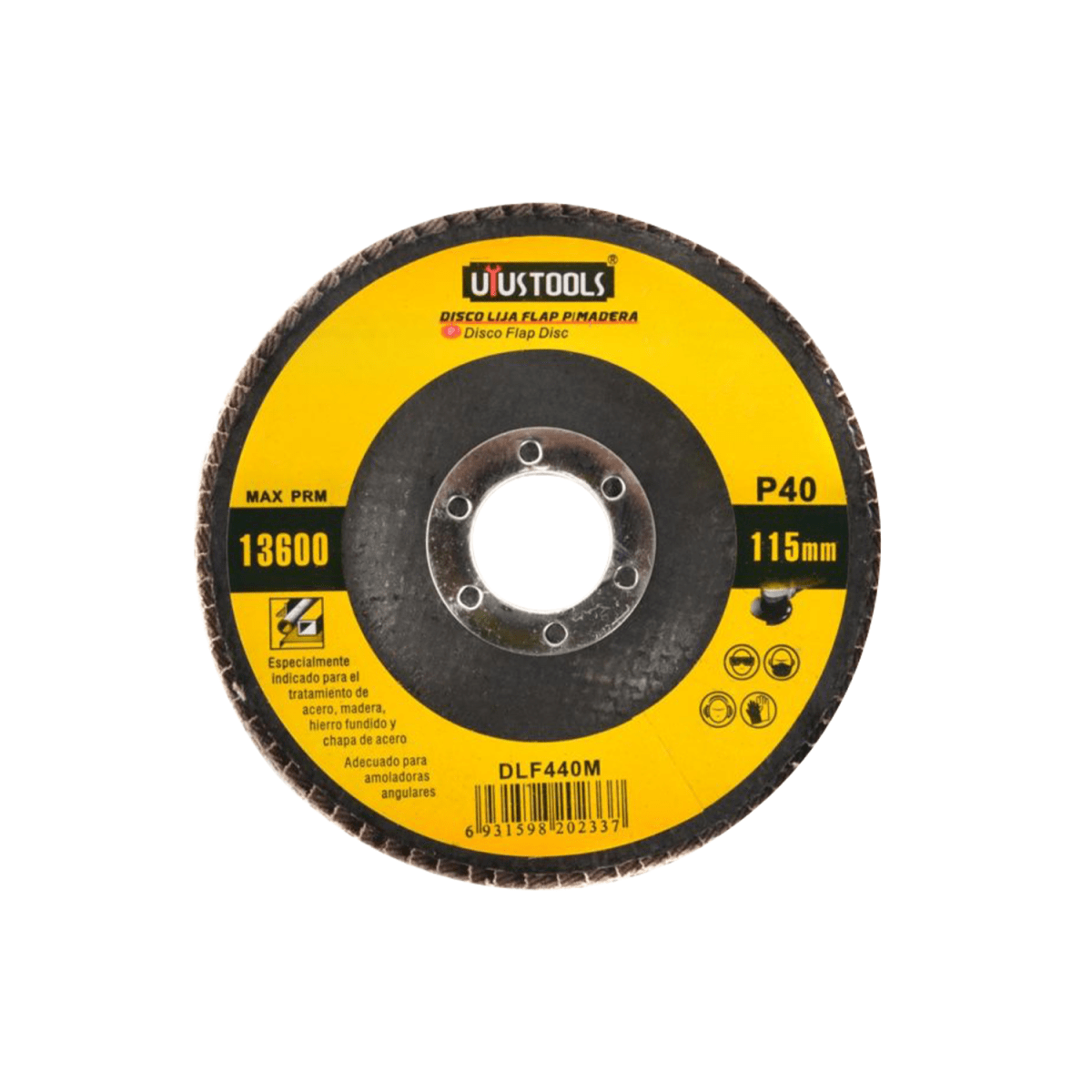 DISCO LIJA FLAP PARA MADERA 115MM #40 UYUSTOOLS DLF440M1