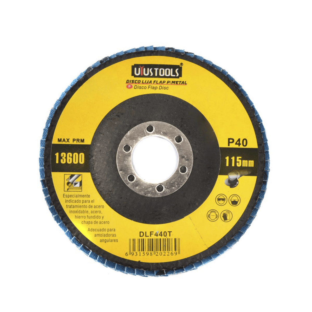 DISCO LIJA FLAP 115MM #40 PARA METAL UYUSTOOLS1