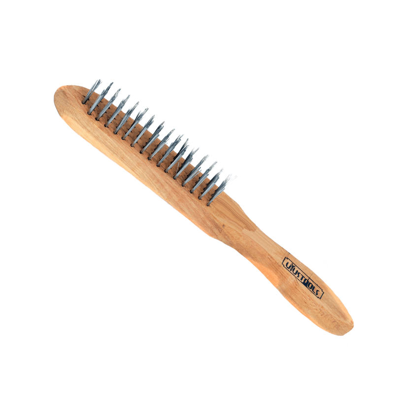 ESCOBILLA ACERO 4 FILAS MANGO DE MADERA UYUSTOOLS1