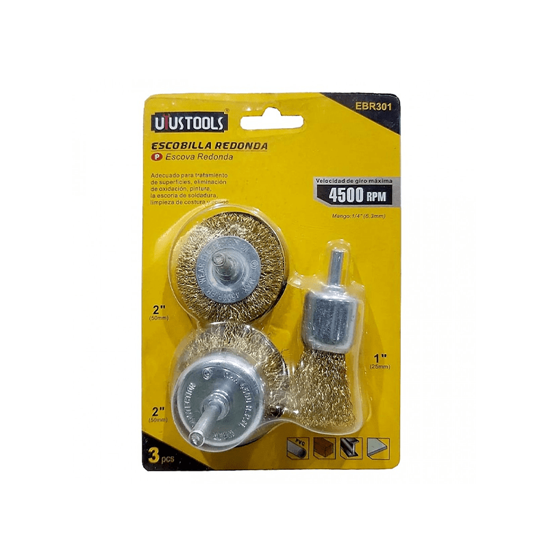 ESCOBILLA REDONDA 3 PCS UYUSTOOLS1