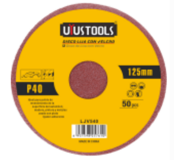 DISCO LIJA CON VELCRO 50UN/SET 125MM #40 UYU LJV5401
