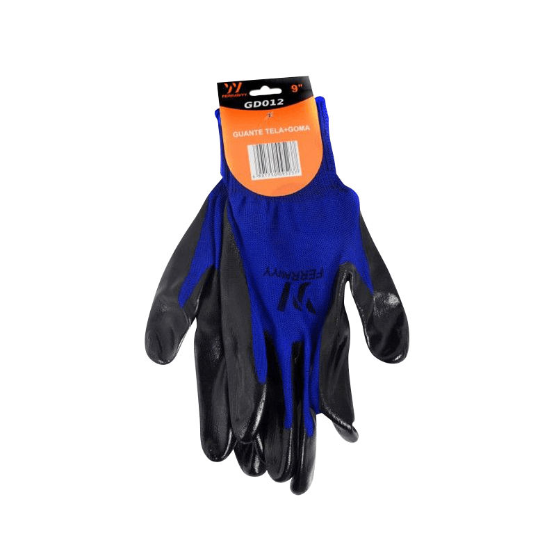GUANTE GOMA 9.5 AZUL/NEGRO FERRAWYY1