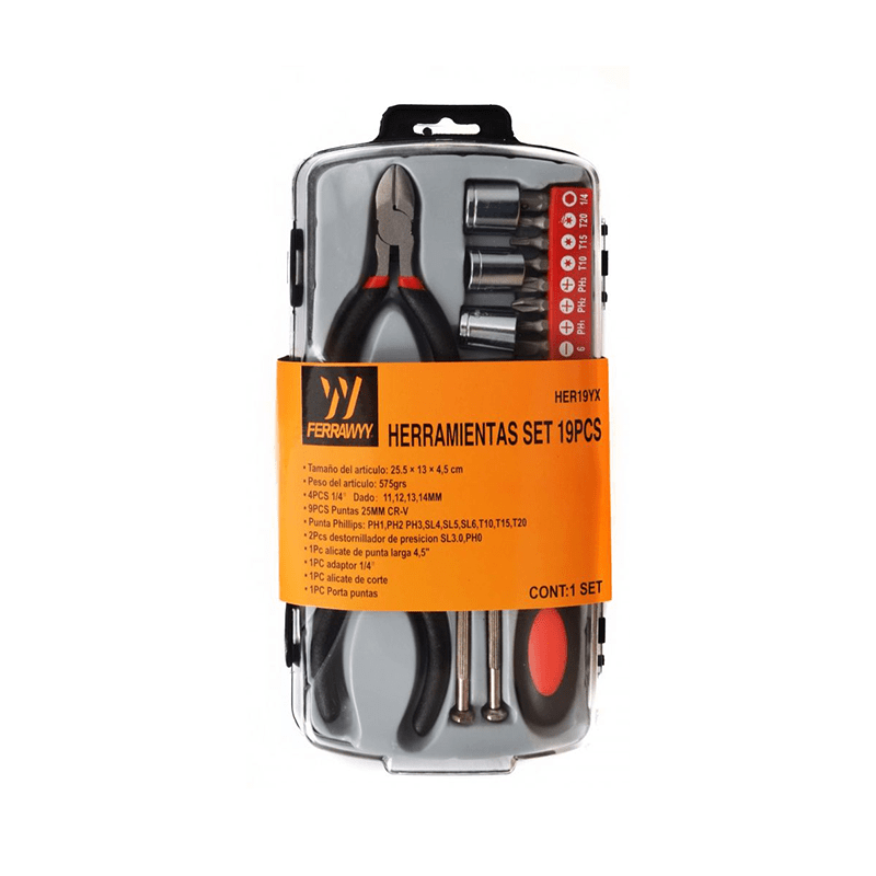 HERRAMIENTAS SET 19PCS FERRAWYY1