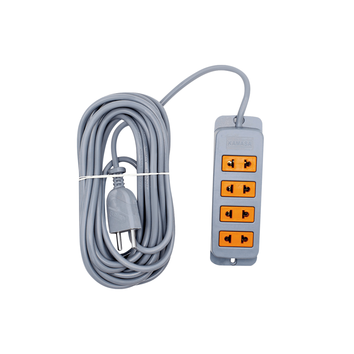 TOMA CORRIENTE 8M 4 SALIDAS PLOMO KAMASA1