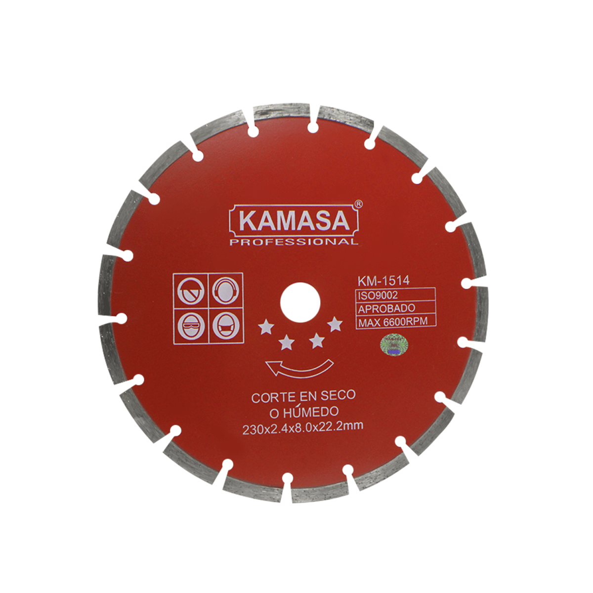 DISCO DIAMANTADO 9 230 ROJO 4E SECO KAMASA1