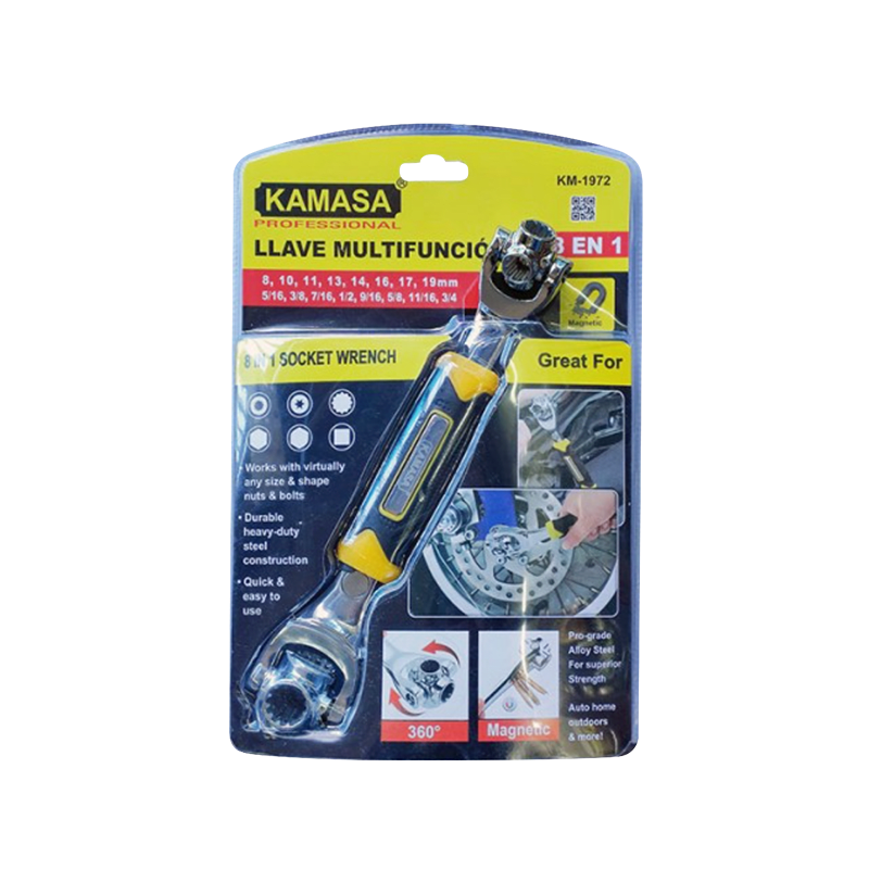 LLAVE MULTINACIONAL CON IMÁN 8 EN 1 8-19MM KAMASA1