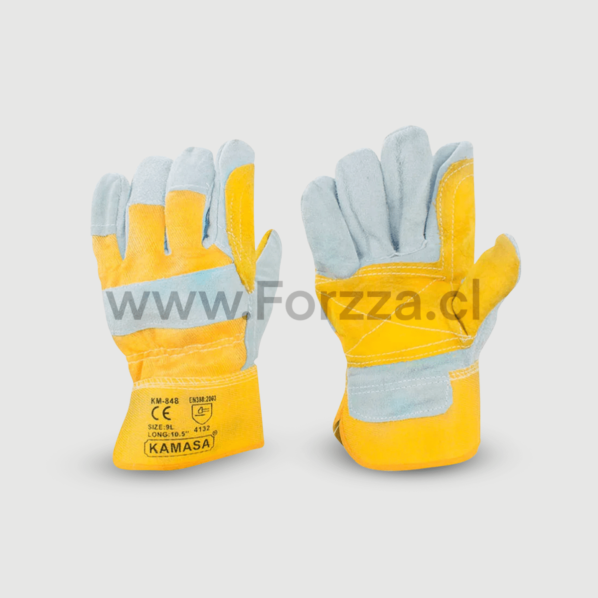GUANTE DE CUERO 10.5 S/M KM-848 KAMASA AMARILLO1