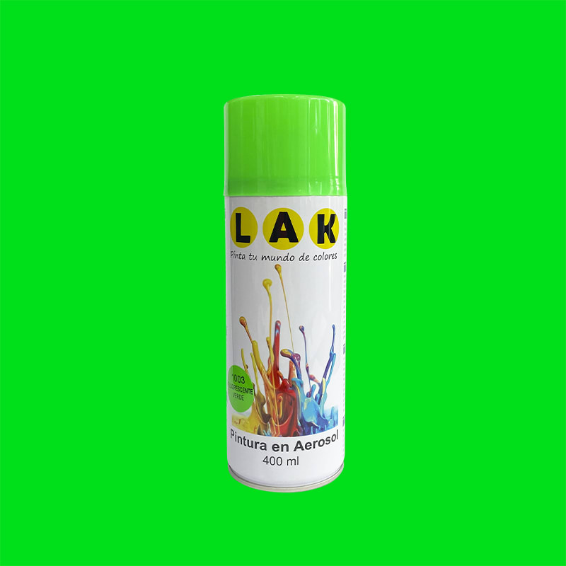 PINTURA SPRAY VERDE FLOURESENTE LAK1