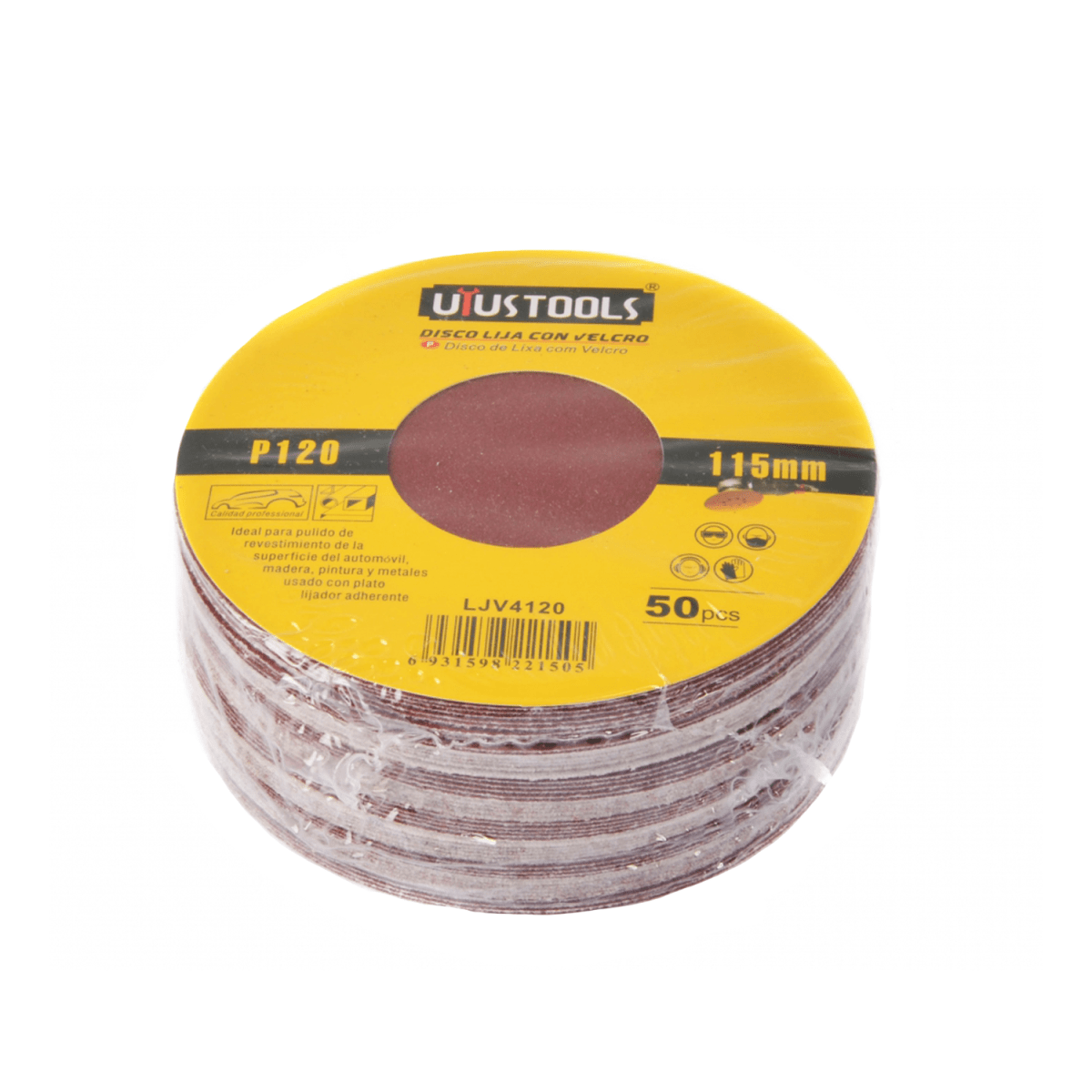 SET DE LIJAS 115MMM #120 50PCS UYUSTOOLS1