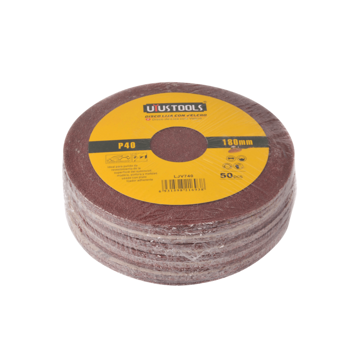 DISCO UYUSTOOLS LIJA CON VELCRO 50UN/SET 180MM#401