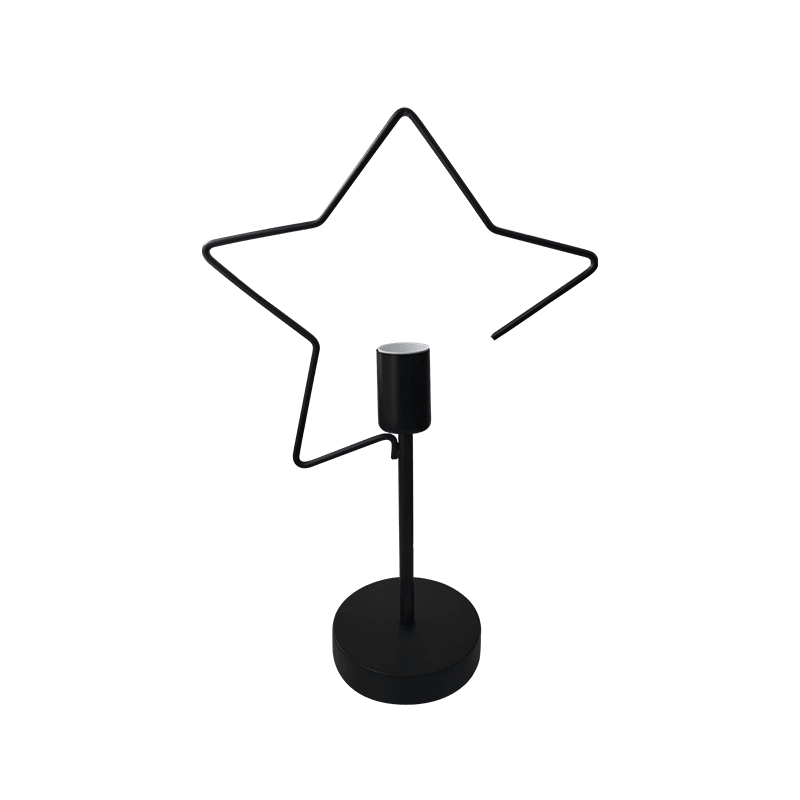LAMPARA DE MESA CON FOCO DISEÑO DE ESTRELLA1