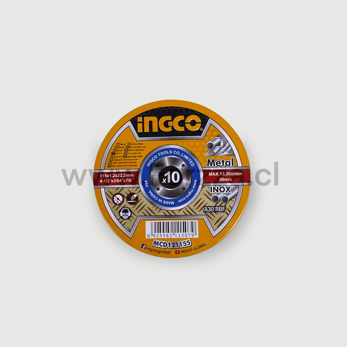 DISCO CORTE METAL 4.1/2 X 1.2MM 10 PCS1