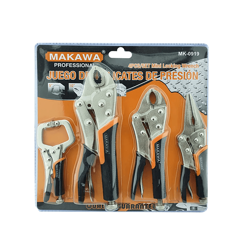 JUEGO DE ALICATES DE PRESIÓN 4 PCS MAKAWA1