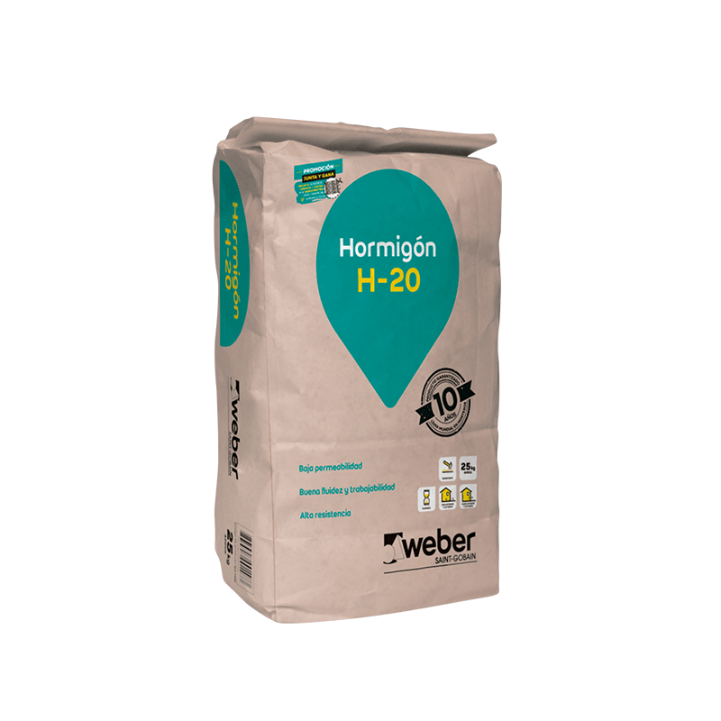 MORTERO HORMIGON LISTO H-20 SACO 25 KG WEBER1