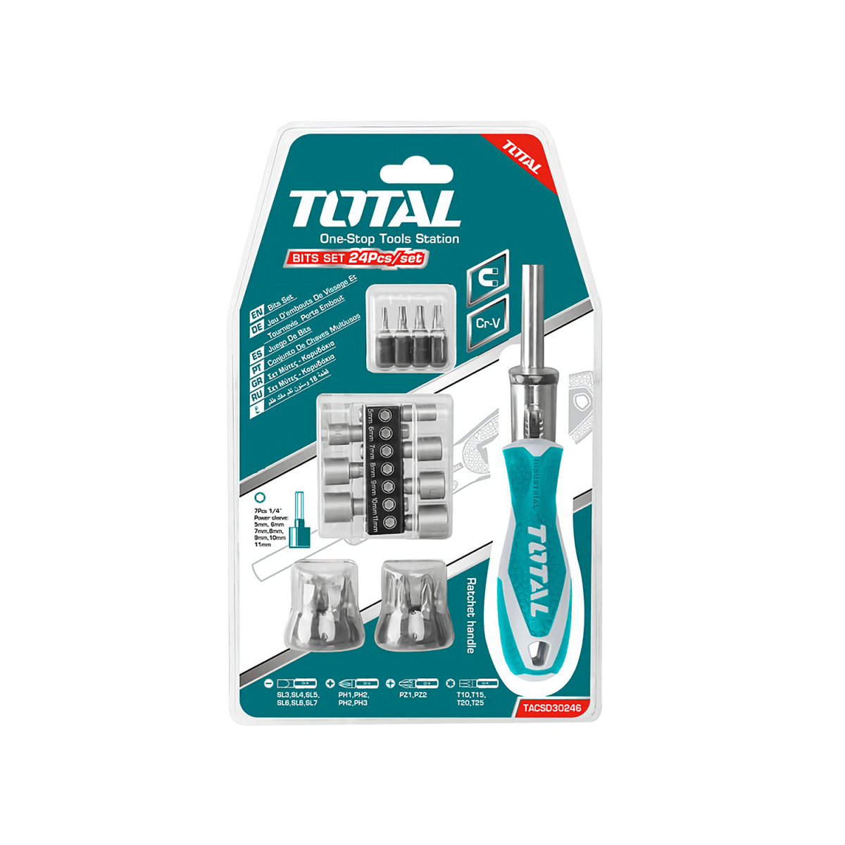 JUEGO DESTORNILLADOR 24 PUNTAS TOTAL TACSD302461