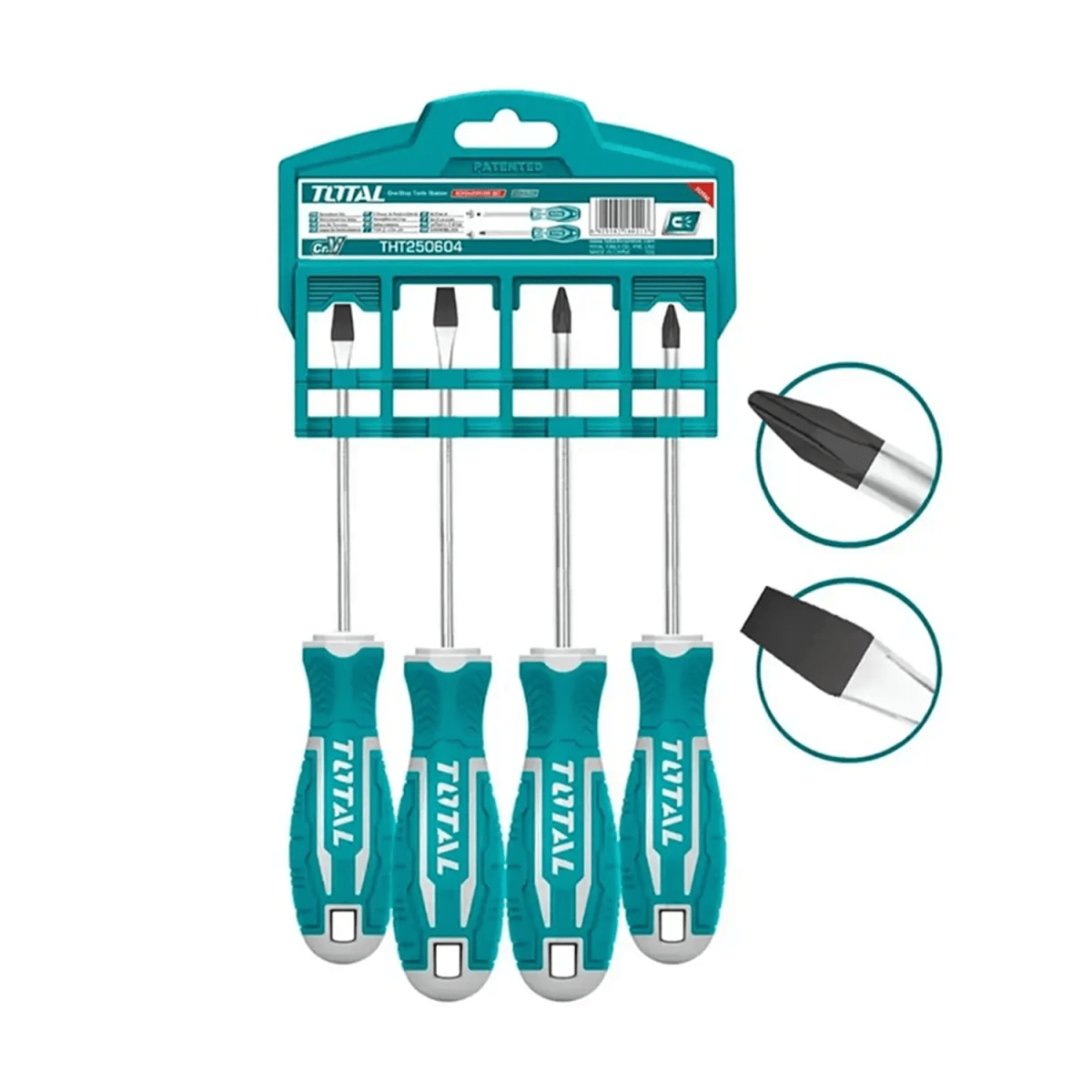 SET DESTORNILLADORES 4PCS TOTAL THT2506041