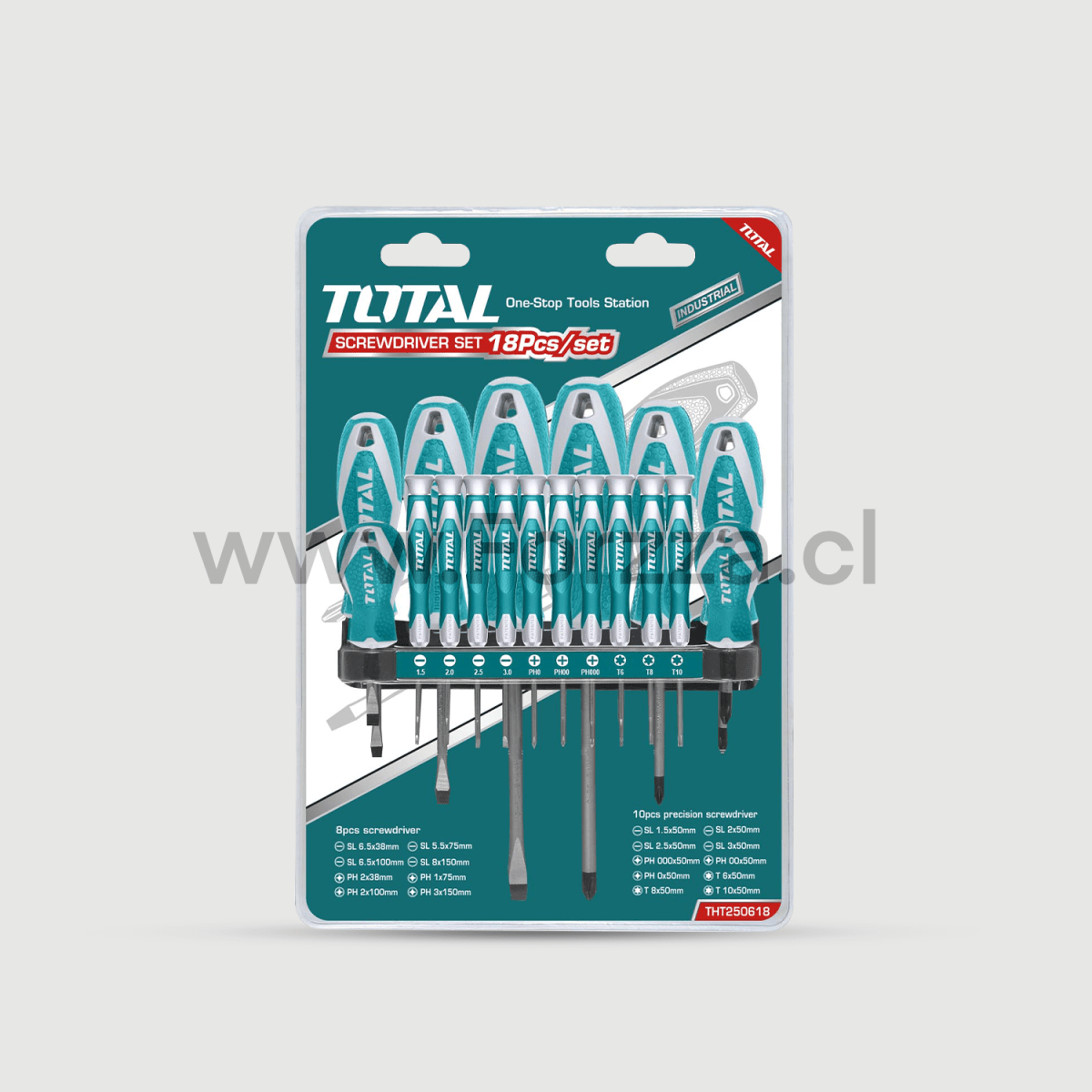 JGO DE DESTORNILLADORES 18 PCS TOTAL THT2506181