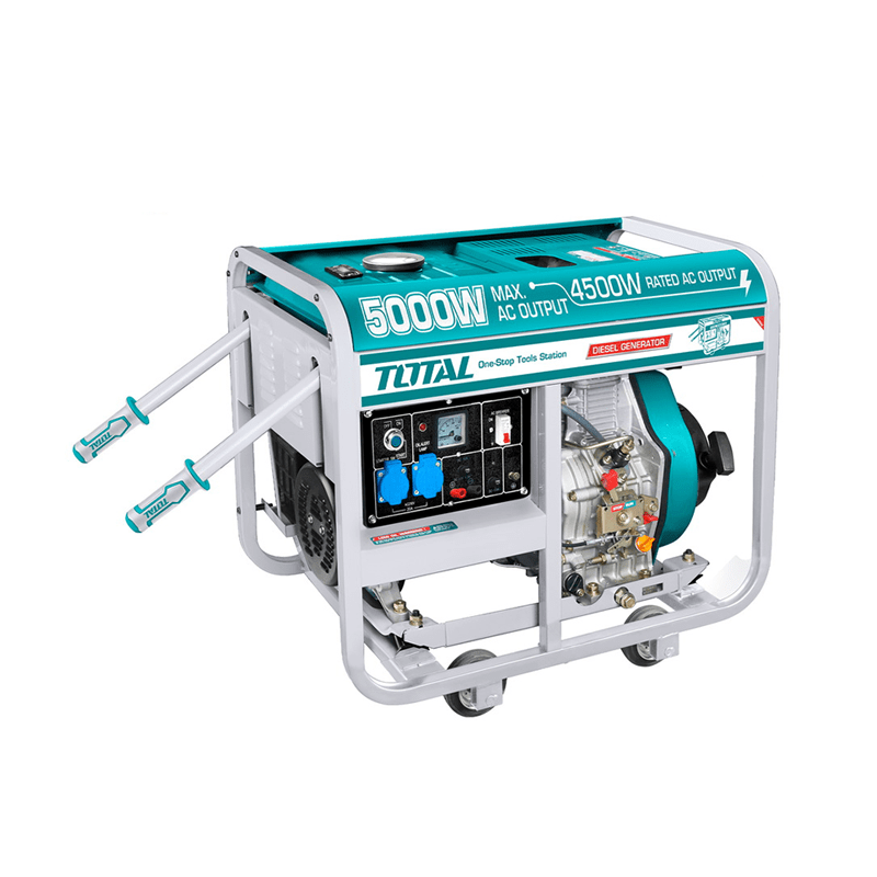 GENERADOR ELECTRICO DIESEL 220 V 5000 W ABIERTO ARRANQUE ELECTRICO MARCA TOTAL TP4500011