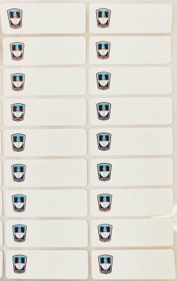 Etiquetas medianas planchables para marcar ropa