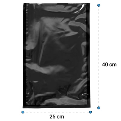 100 Bolsas Sellado Al Vacío Lisas Negras70 Micras 25x40cm