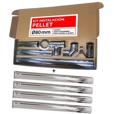 KIT INSTALACION ESTUFA A PELLET + 4 TUBOS DE 1M1