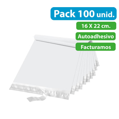 PACK 100 BOLSAS COURIER PARA EMBALAJE DE PRODUCTOS 16X22 CM