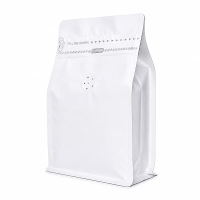 PACK 50 BOLSA PARA CAFÉ CON VALVULA BLANCA 13X20X7