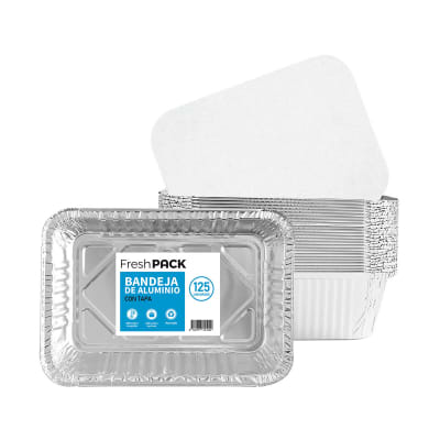 Bandejas De Aluminio C5 Con Tapa 125u