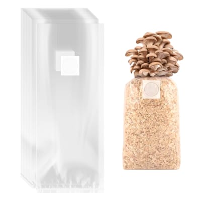 PACK 50 BOLSAS PARA CULTIVO DE HONGOS 10X8X35CM, 1 LITRO, 60 MICRAS