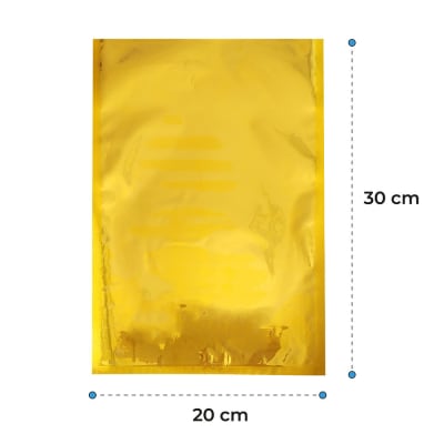 Pack 100 bolsas vacío lisas doradas 20x30 - 70 micras1