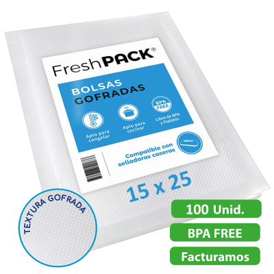 100 Bolsas Sellado - Empacado Al Vacío Gofradas 15x25 Cm
