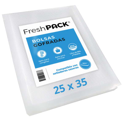 100 Bolsas Sellado al Vacío Gofradas 25x35 Cm