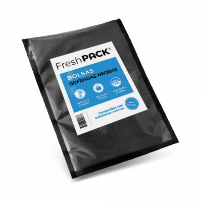 PACK 100 BOLSAS GOFRADAS NEGRAS 80 MICRAS 20X25 CM