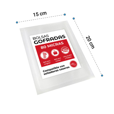 100 Bolsas Sellado Al Vacío Gofradas 15x20 Cm - R