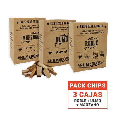 Pack 3kg Chips De Madera Para Ahumar - Roble, Manzano Y Ulmo