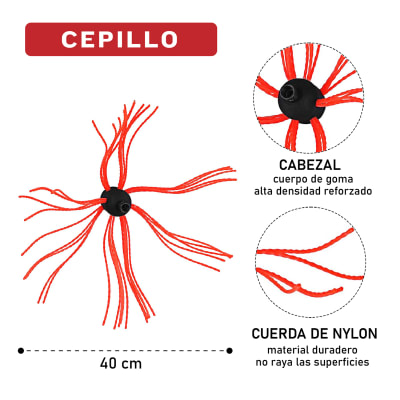 Cepillo Para Limpieza De Chimeneas Con Cabezal Completo 40cm