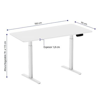 ESCRITORIO ELECTRICO 3 MEMORIAS 150X70X1.8cm1