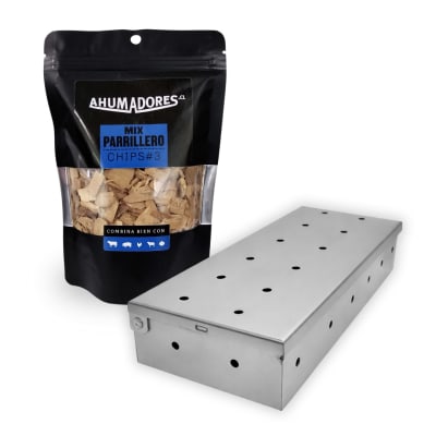 Caja Ahumadora Acero Inox Parrilla Horno + Bolsa Chip#3