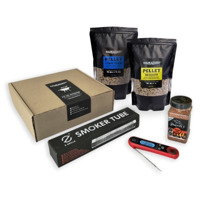 PACK REGALO TUBO AHUMADO PELLET - 2K PELLET + RUB +TERMOMETRO