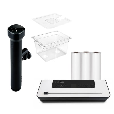 PACK SV15 BLACK + 3 ROLLOS DE 22x5 + CONTENEDOR 11L + SELLADORA SV50