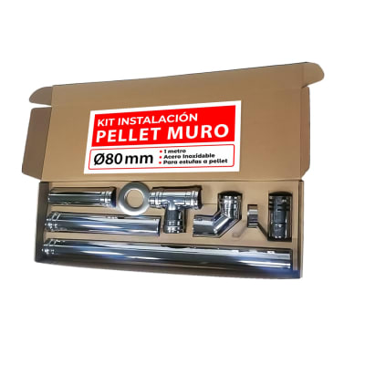 Kit Instalación Estufa A Pellet Inox Muro 80mm