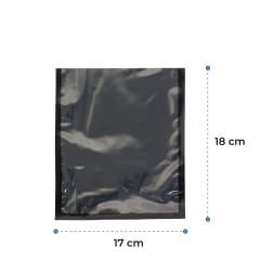100 Bolsas Sellado Al Vacío Lisas Negras70 Micras 17x18cm
