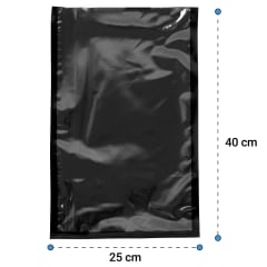 100 Bolsas Sellado Al Vacío Lisas Negras70 Micras 25x40cm
