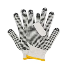 Pack 24 unidades de guantes de algodón con puntos de goma (12 pares)
