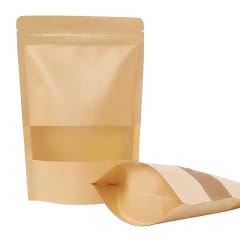 100 UNIDADES DOYPACK CON VENTANA TRANSPARENTE 20X30X5 CM
